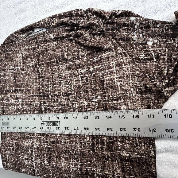 MaxMara Womens Brown Textured Knit Boat Neck Top Medium 3/4 Sleeve Made in Italy - Picture 6 of 7